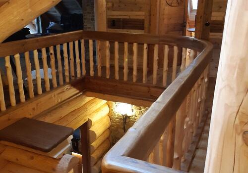 Treppenhaus in einem Blockhaus - Gestaltungsvorschlag