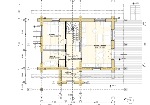 Kanadisches Blockhaus "Bear Creek Lodge" - Grundriss Erdgeschoss