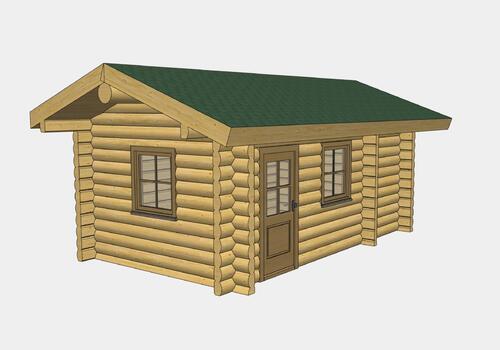 Ansicht Sheperd Creek Halbstammblockhaus