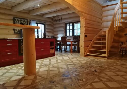 Blockhaus "Tucker" - Blick auf den Essplatz