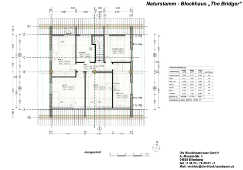 Naturstammhaus "Bridger" - Grundriss Obergeschoß