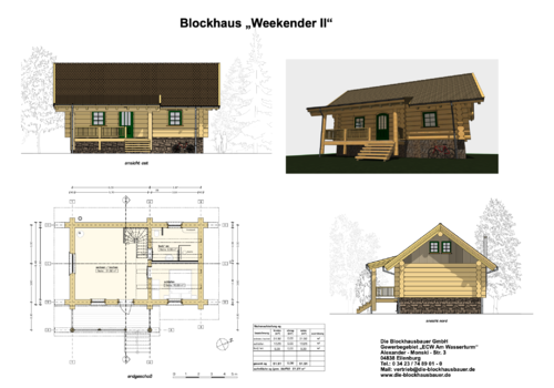 Holzblockhaus "Weekender II" - Grundriss Erdgeschoss
