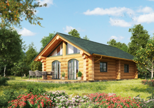 Blockhaus "Weekender I" - Fenster in RAL 6005 Moosgrün