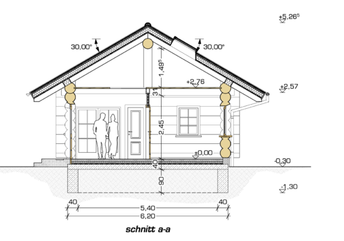 Blockhaus "Weekender I" - Schnitt