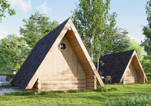 Ansicht Blockhaus Finnhütten von Hinten