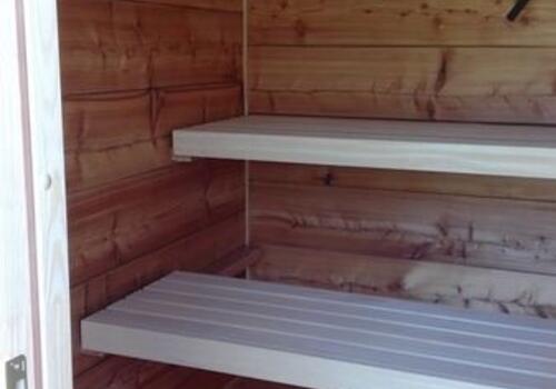 Unsere Blockhaussauna Little Fox wird elektrisch beheizt DIE BLOCKHAUSBAUER in Sachsen