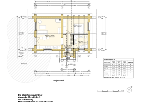 Kanadisches Blockhaus "Weekender I" - Grundriss EG