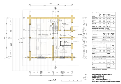 Naturstammhaus "Bridger" - Grundriss Erdgeschoß