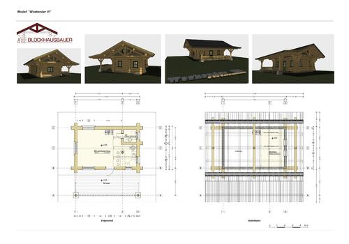 Naturstammhaus "Weekender III" - Grundrisse