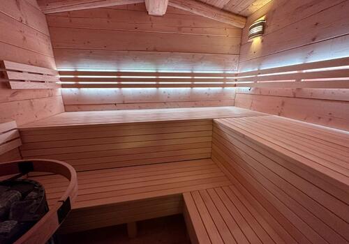 Halbstammblockhaus Sauna "Deer River" - Ambiente Innen 5