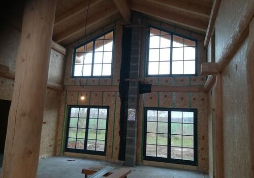 ...typische Innenansicht des Wandaufbau im Zuge der Rohbau - Montage...