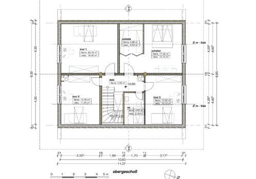 Naturstammhaus "Fall Creek Lodge" - Grundriss Obergeschoss