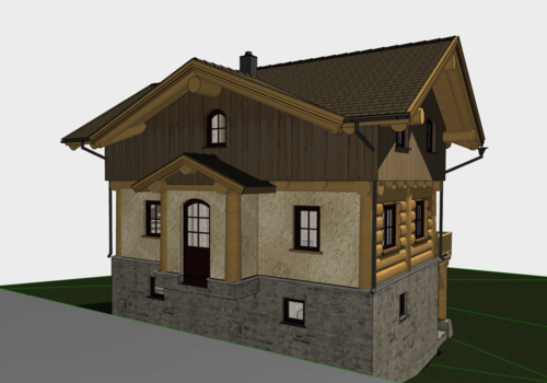 Post & Beam Blockhaus "Moose I" - Ansicht von der Straße