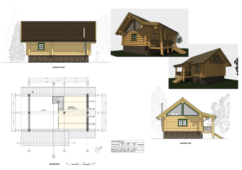 Holzblockhaus "Weekender II" - Grundriss Obergeschoss