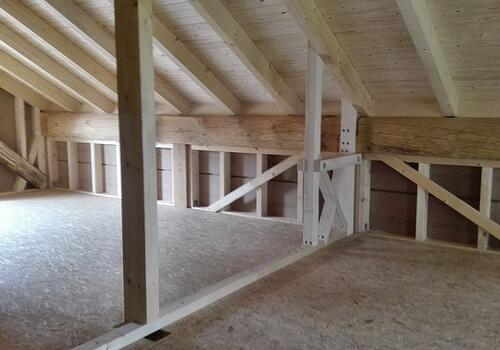 KvH-Sparren - Ansicht von innen. Die Sparren bleiben sichtbar