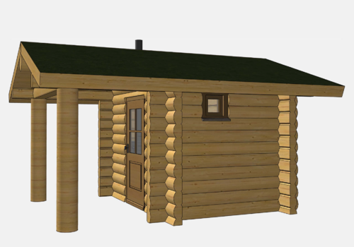 Ansicht Sauna "White Owl" von rechts