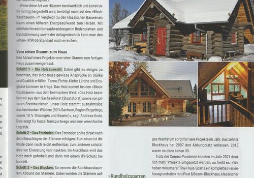 2. Seite zum Artikel Blockhausbau