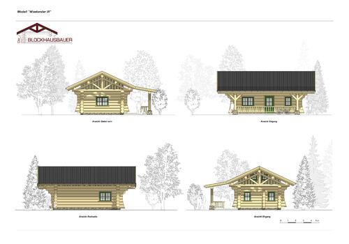 Naturstammhaus "Weekender III" - Ansichten