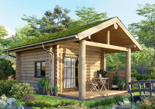 Halbstamm Blockhaus Whitefish Creek 3,80 x 3,80m