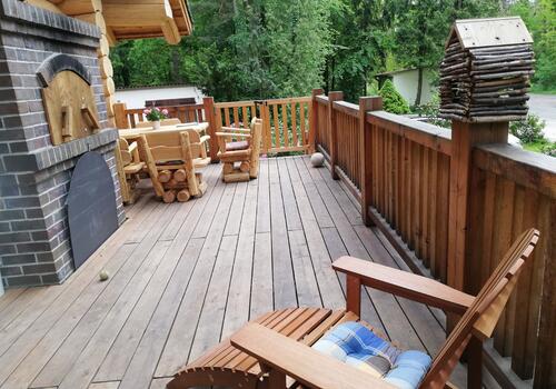 Blockhaus Tucker" - Terrasse