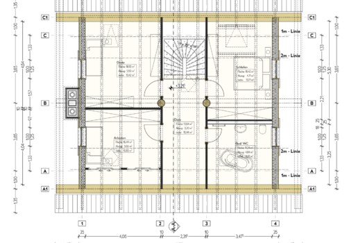Blockhaus Tucker - Grundriss OG - Alternative 2