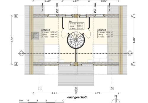 Naturstammhaus Trout Creek Lodge - Grundriss Obergeschoss