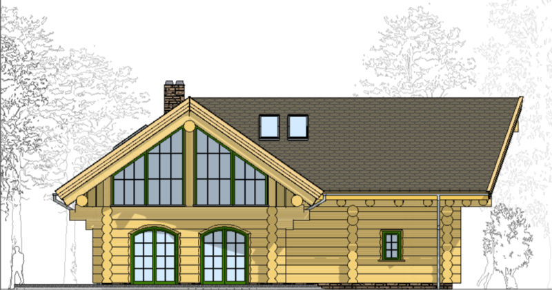 Naturstammhaus Zeichnung